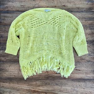 Alberto Makali Lime Green Fringe Sweater